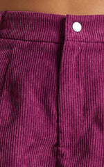 Tovil Shorts - High Waisted Corduroy Shorts in Mulberry